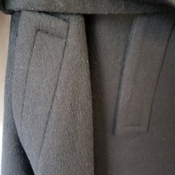 Yves Saint Laurent YSL Rive Gauche 70s Black Cape Hood Scarf Wool Trench Coat 38 - Picture 8 of 16